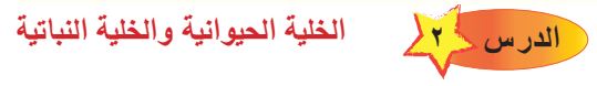 الدرس الثاني الخلية الحيوانية والخلية النباتية